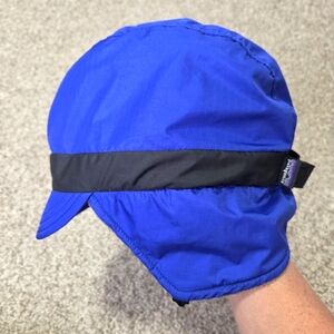 Patagonia Duckbill Hat Vintage 90s Synchilla Fleece‎ Earflap Made USA Nylon Cap